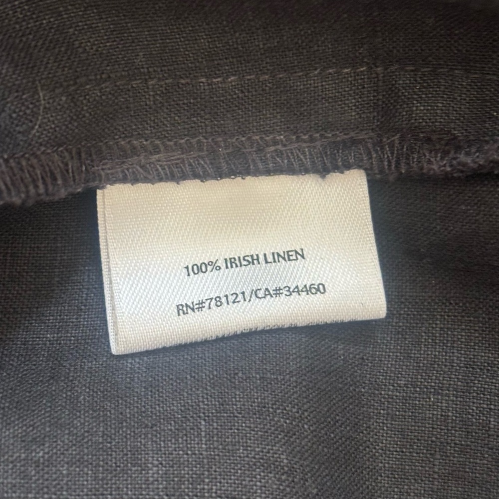 EILEEN FISHER Black Linen Button Up Tunic - Picture 7 of 7